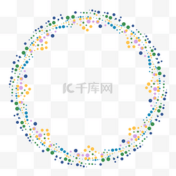 彩色圆环图片_彩色波点装饰圆形边框