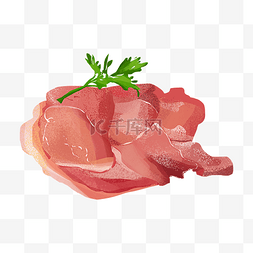 猪肉卡通图片_美味猪肉食物插画