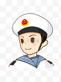 白色可爱卡通海军头像