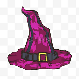 万圣节紫色巫帽插画
