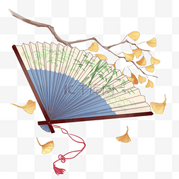 中国风折扇手绘图片_古风主题折扇手绘插