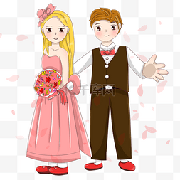 西式婚礼花童卡通