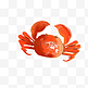吃蟹季螃蟹手绘插画红色大闸蟹PNG