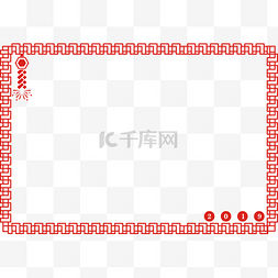 中国风鞭炮边框图片_中国风红色新年装饰边框