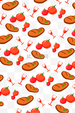 红色的番茄底纹插画