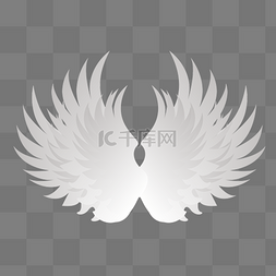 天使的翅膀白色的图片_天使的白色翅膀卡通插画