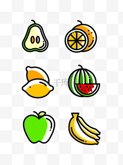 苹果香蕉梨图片_卡通风水果食物元素