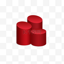 电商质感红色图片_红色创意立体柱子元素