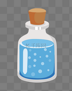 一瓶蓝色化学药物