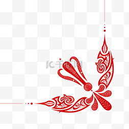 中纹理边框图片_新年红色中国风纹理装饰边框