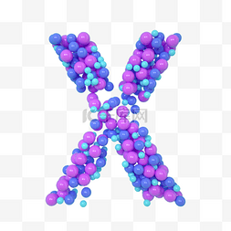 C4D气球立体字母X元素