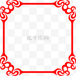 边框清新图片_红色正方形