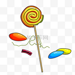 水果糖手绘图片_手绘炫彩的糖果插画