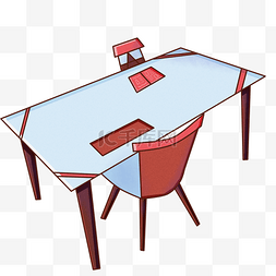 玻璃家具餐桌插画
