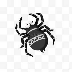 小蜘蛛图片_黑白斑纹小蜘蛛手绘