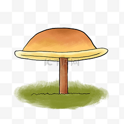 户外图片_手绘植物菌类黄色蘑菇