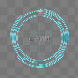 蓝色光效圆环图片_蓝色科技未来抽象