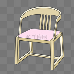 坐垫图片_米黄色实木椅子