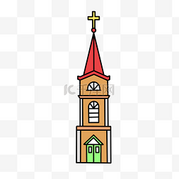卡通教堂城市建筑