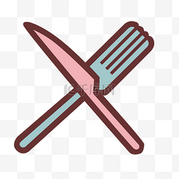 刀叉摆放图片_矢量图刀叉粉色蓝色餐具