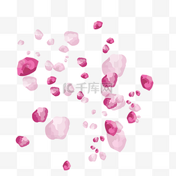 手绘植物漂浮的粉红花瓣