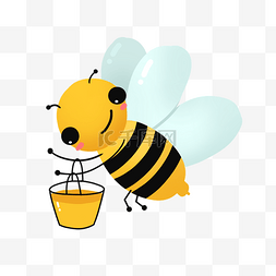采蜜素材图片_卡通采蜂蜜的小蜜蜂