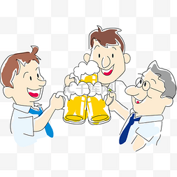 啤酒狂欢图片_卡通人物聚会喝酒素材