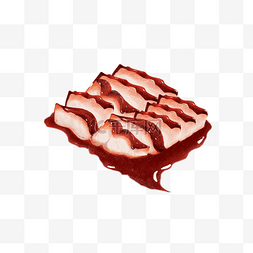 美味的叉烧肉插画