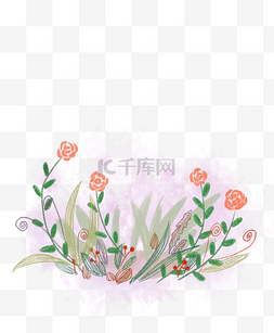 花草花边图片_手绘节日花草装饰