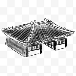 水墨中国建筑插画