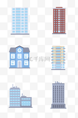 商务图片_高楼大厦建筑物图标插画