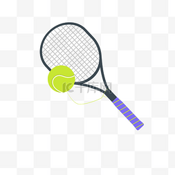 校园网球图片_矢量手绘卡通网球拍