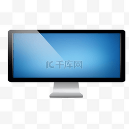 一体机电脑图片_蓝色宽屏电视机