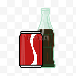 可乐饮料图片_矢量可乐罐子瓶子