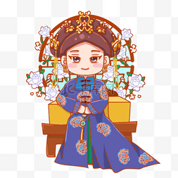 花藤手绘图片_古代女子后宫妃子