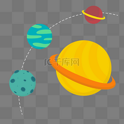 宇宙卡通图片_多个彩色宇宙卡通星球