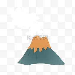 冒烟图片_手绘卡通矢量小火山