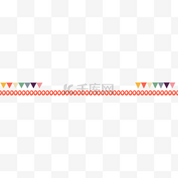 排版图片_彩旗红圈分隔线元素