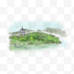 蓝天图片_中国水墨手绘风景