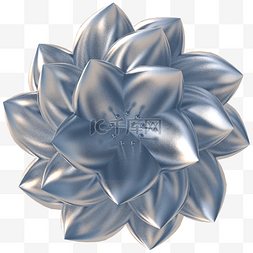 银色压花腰带图片_银色立体C4D花朵装饰
