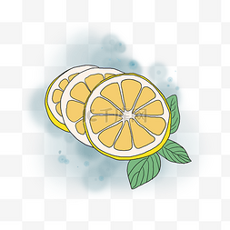 夏季食物手绘柠檬