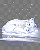 冬天可爱北极熊拥抱睡觉手绘免抠素材