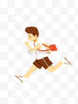 奔跑的人图片_卡通手绘奔跑的小男孩设计可商用