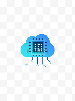腾讯微云logo图片_微立体蓝色渐变科技风人工智能图