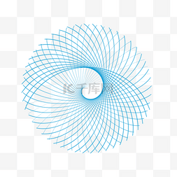 旋转螺旋图片_蓝色螺旋条纹图形png素材