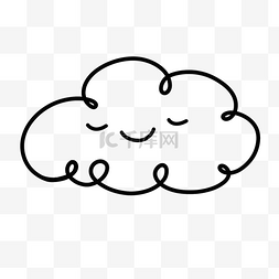 云朵云彩卡通可爱图片_简约微笑云朵形态简笔画