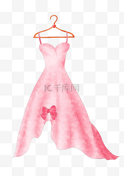 手绘衣架图片_粉色的裙子手绘插画
