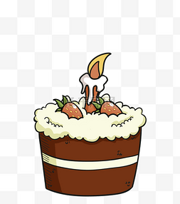 水果草莓蛋糕插画