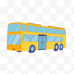 矢量巴士图片_黄色双层大巴旅游巴士