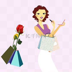 购物玫瑰女人